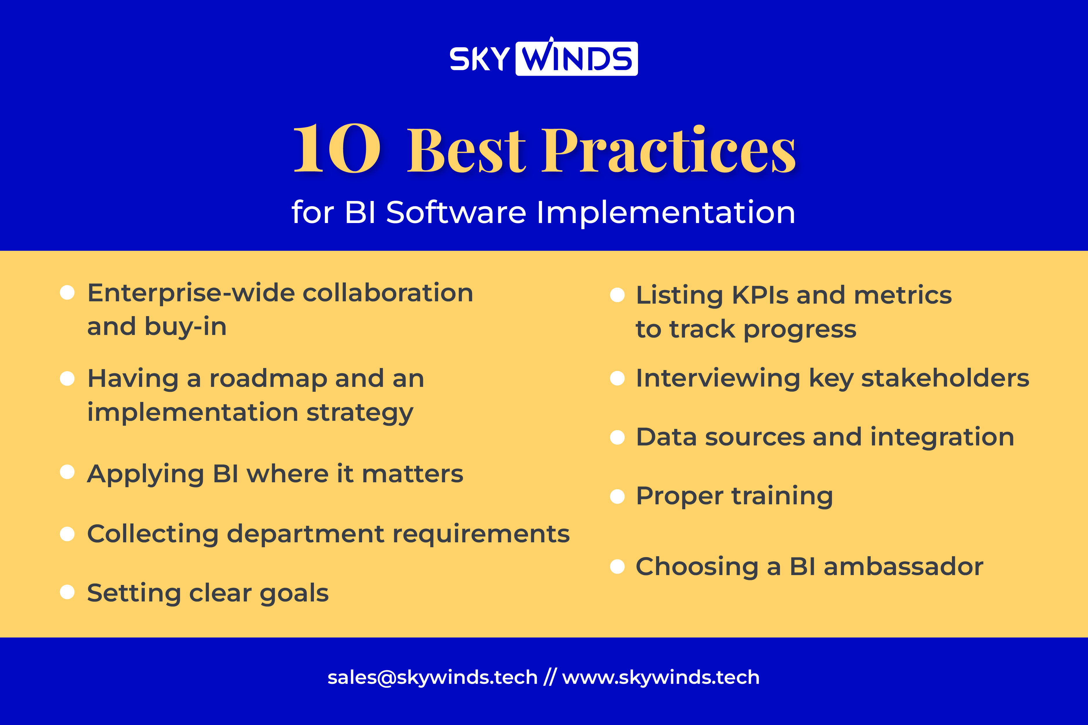 10 Best Practices for BI Software Implementation