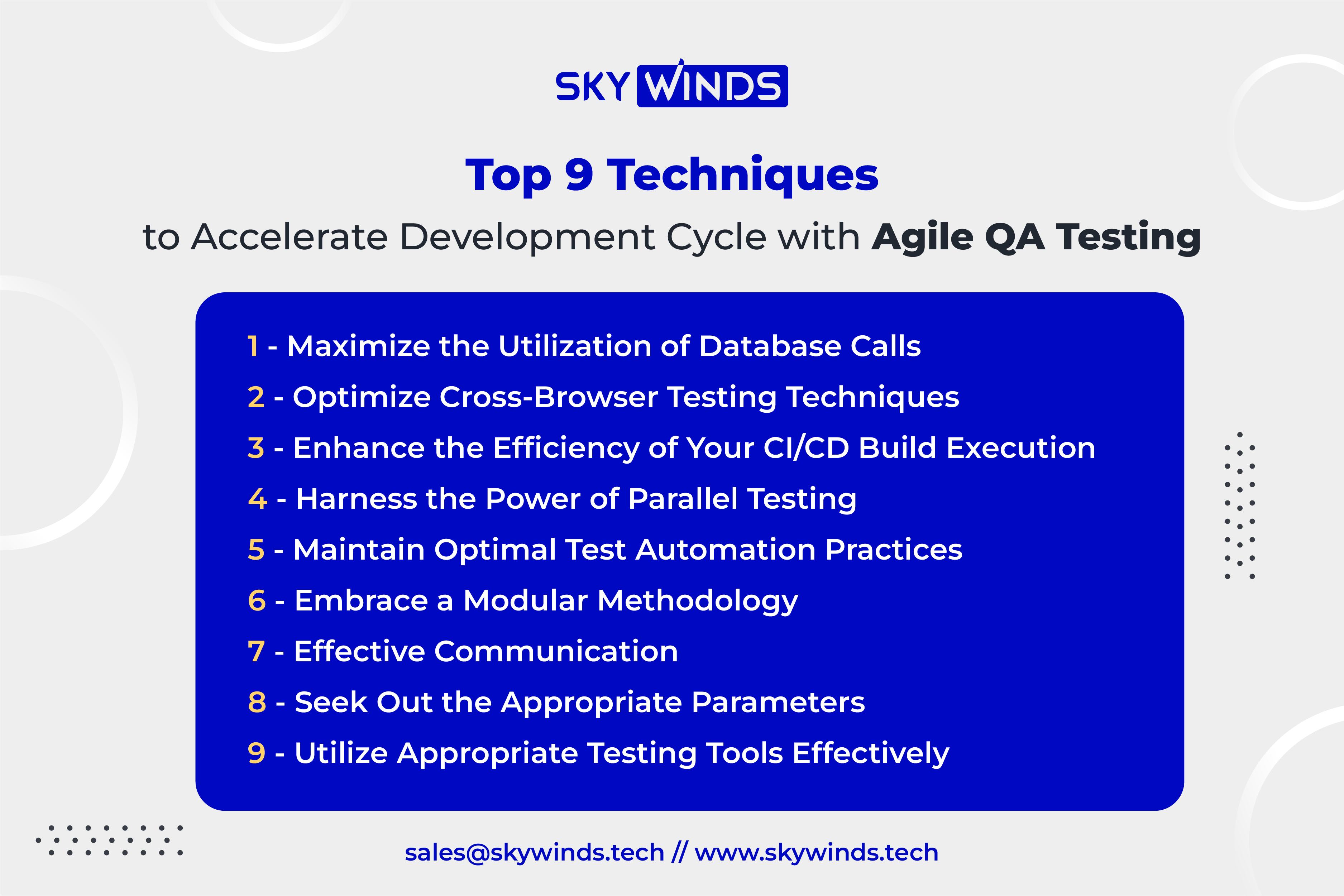 Top 9 Techniques to Accelerate Development with Agile QA Testing