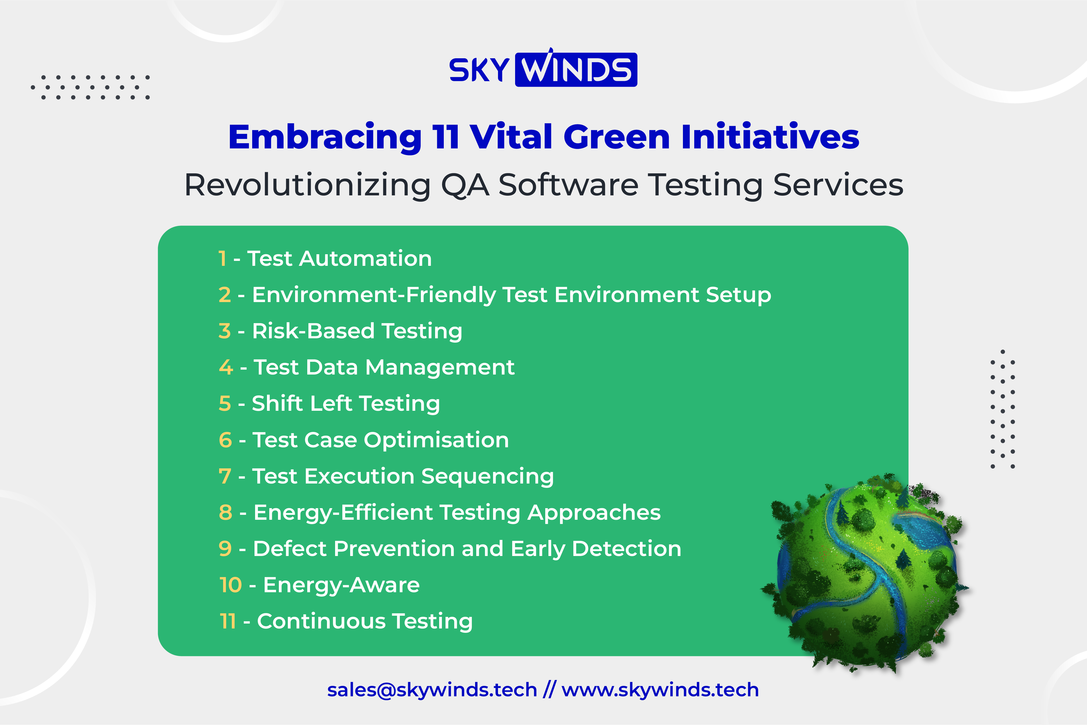 Embracing 11 Vital Green Initiatives Revolutionizing QA Green Sustainable Testing Services